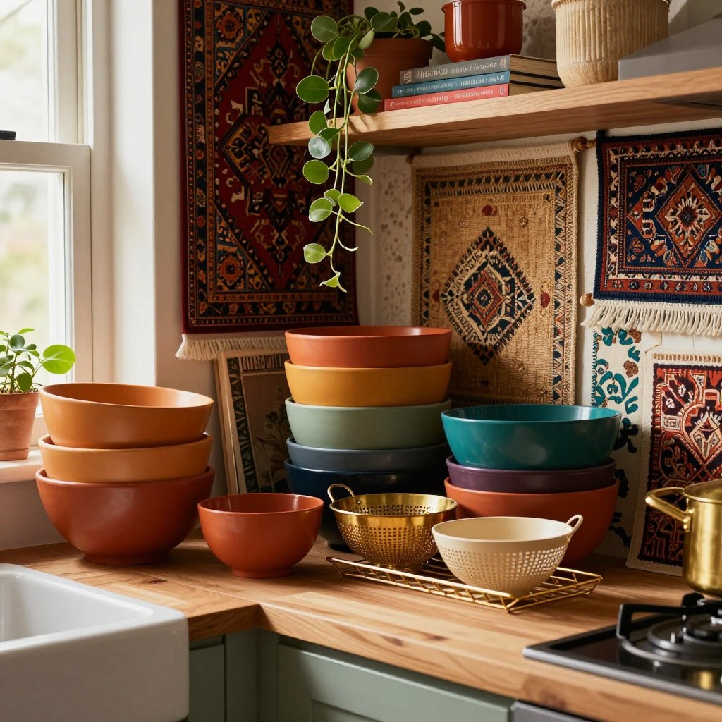 Bulky rigid kitchen tools spilling out of an overcrowded small-kitchen cabinet