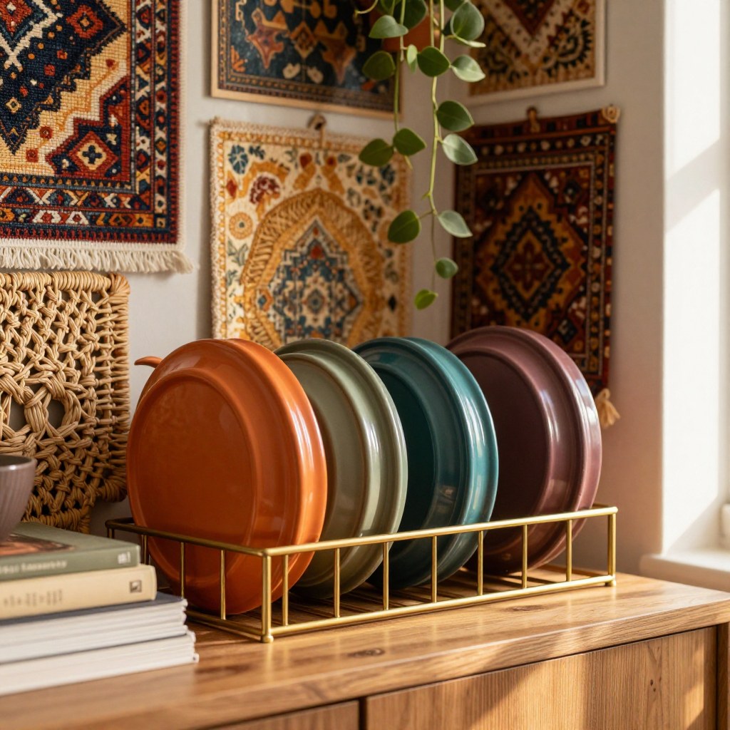 Vertical pan rack and separate lid rack organizing skillets and lids in a lower cabinet